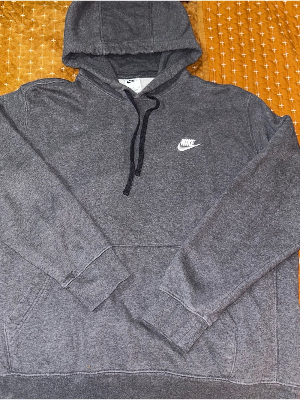 Nike Dark Gray Pullover Hoodie with White Swoosh